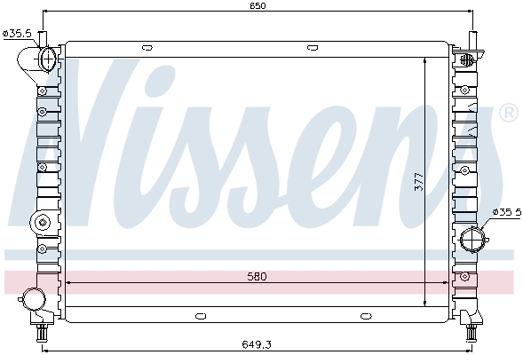 Radiator, engine cooling NISSENS 68803