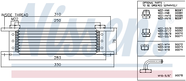 Oil Cooler, engine oil NISSENS 90048
