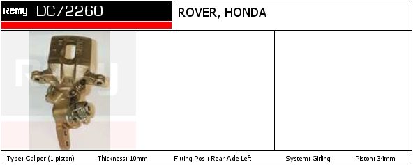 Brake Caliper REMY DC72260