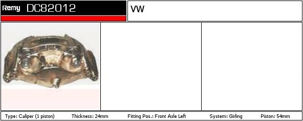 Brake Caliper REMY DC82012