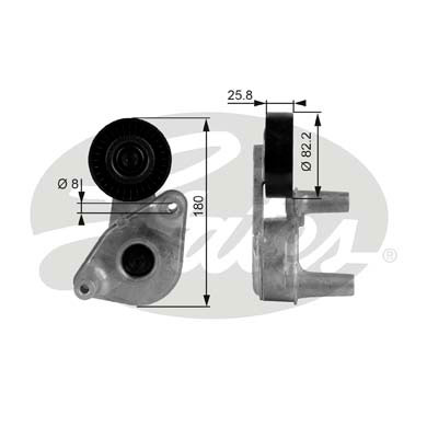 Ribbed Drive Belt Gates T38149 Tensioner Pulley 