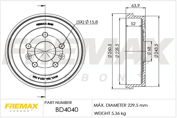Brake Drum FREMAX BD-4040