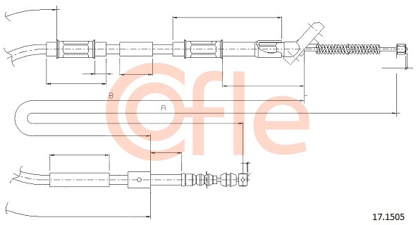 Cable, parking brake COFLE 17.1505