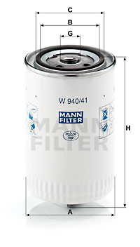 Filter, arbeidshydraulikk MANN-FILTER W 940/41