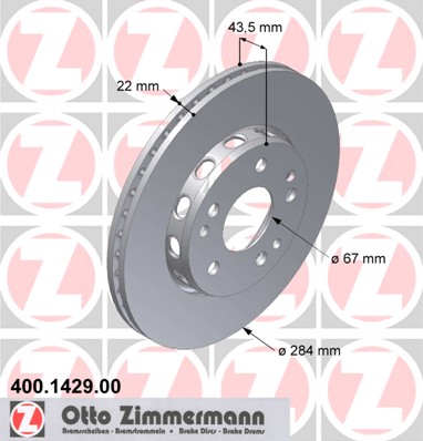 Brake Disc ZIMMERMANN 400.1429.00