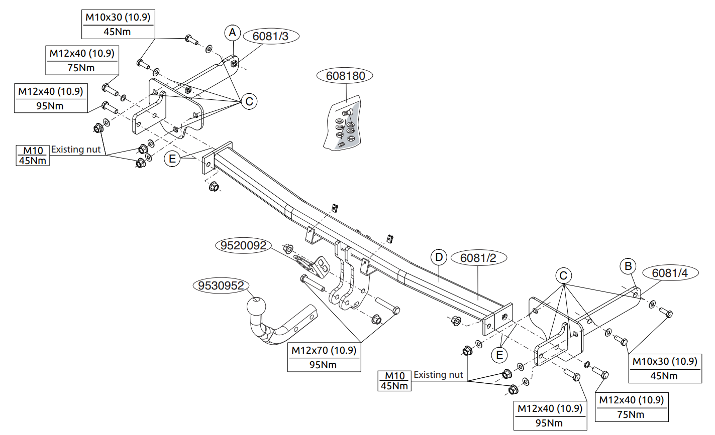 Vetokoukku BRINK 608100 Opel Astra K