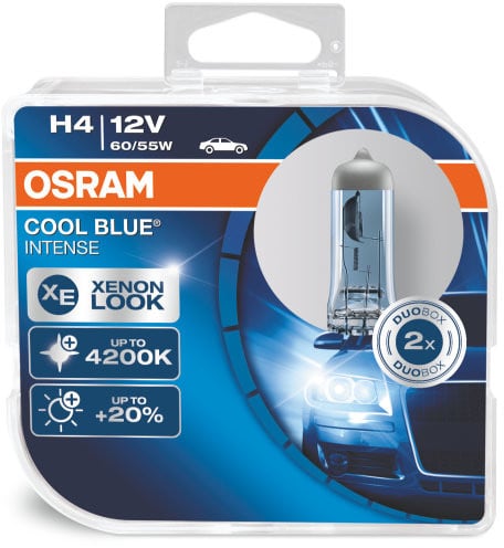 Halogenlampa OSRAM COOL BLUE INTENSE 12V H4 60/55W 2X
