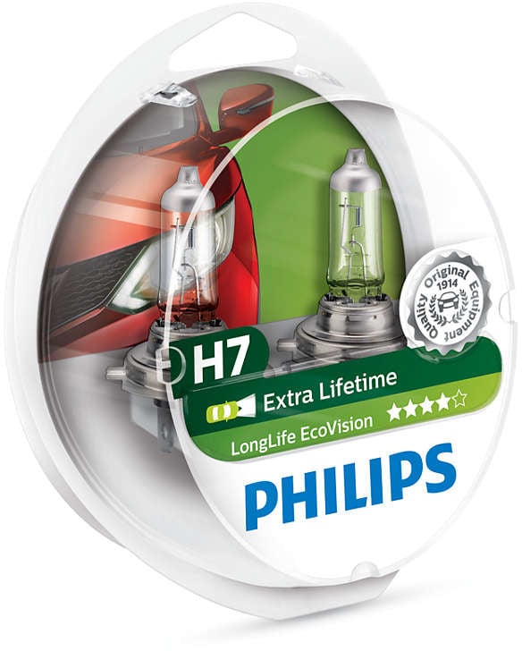 Halogeeni poltin PHILIPS LONGLIFE ECOVISION 12V H7 55W X2