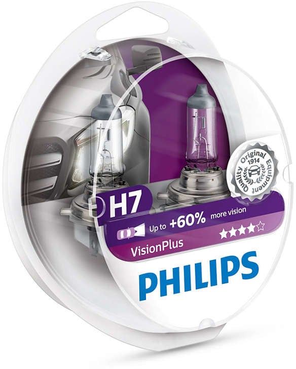 Halogeeni poltin PHILIPS VISIONPLUS 12V H7 55W X2