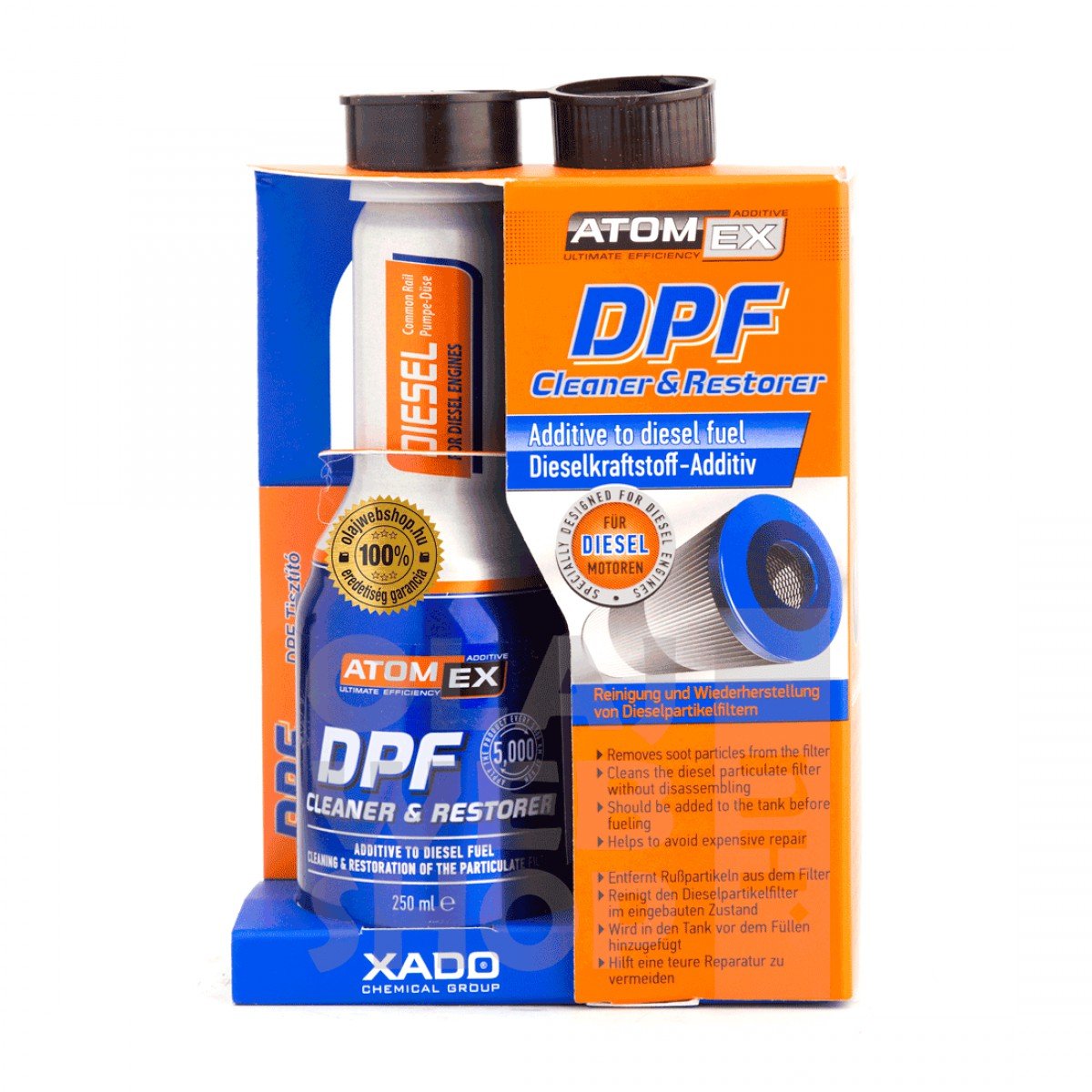 Bränsletillsats XADO ATOMEX DPF CLEANER AND RESTORER 250ML