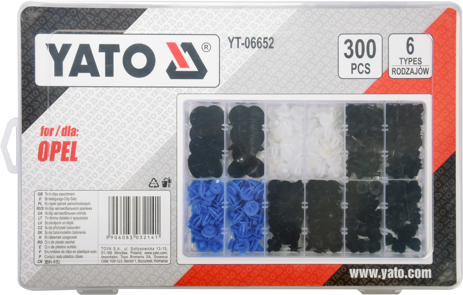 Surtido, elementos de sujeción YATO YT06652 OPEL