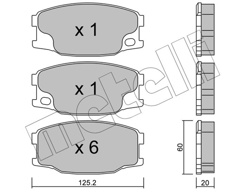 Brake Pad Set, disc brake METELLI 22-0622-0