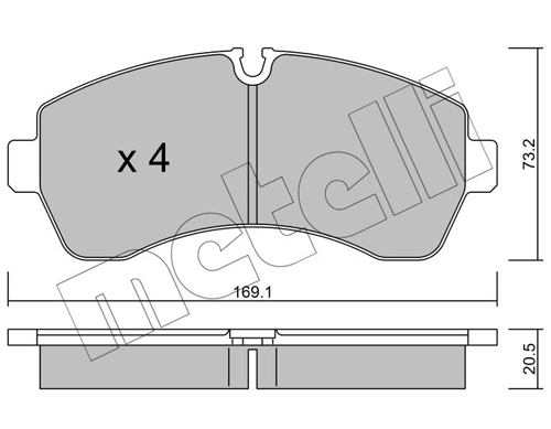 Brake Pad Set, disc brake METELLI 22-0673-0