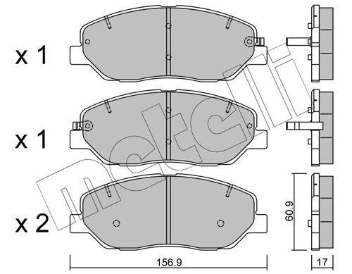 Brake Pad Set, disc brake METELLI 22-0787-0