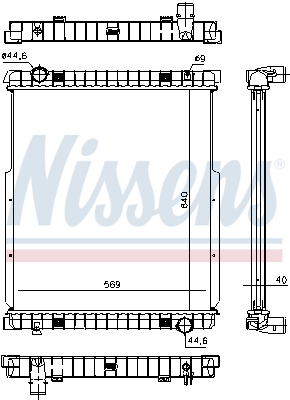 Radiator, engine cooling NISSENS 63332