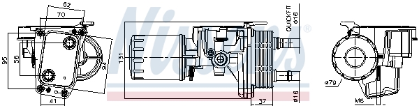 Oil Cooler, engine oil NISSENS 91337