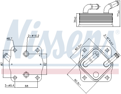 Oil Cooler, engine oil NISSENS 91378