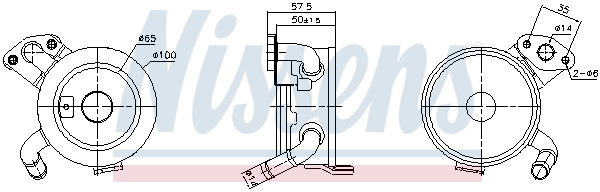 Oil Cooler, engine oil NISSENS 91379