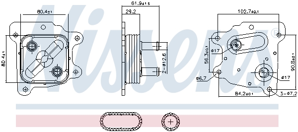 Oil Cooler, engine oil NISSENS 91436
