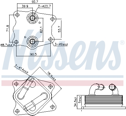 Oil Cooler, engine oil NISSENS 91442