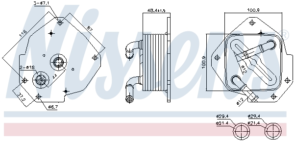 Oil Cooler, engine oil NISSENS 91456