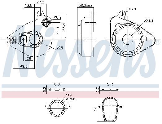 Oil Cooler, engine oil NISSENS 91362