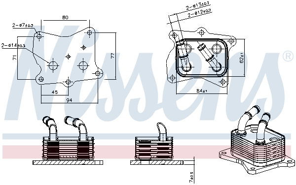 Oil Cooler, engine oil NISSENS 91569