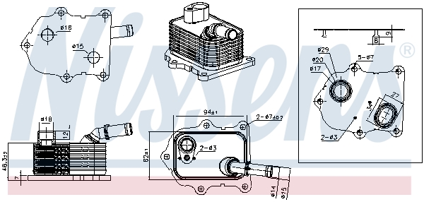 Oil Cooler, engine oil NISSENS 91586