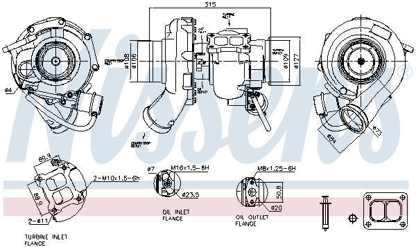 Turbocharger NISSENS 93677