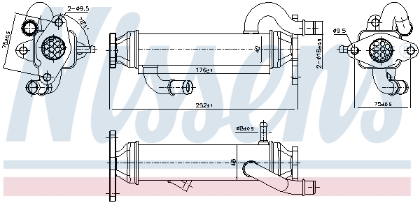 Cooler, exhaust gas recirculation NISSENS 989328