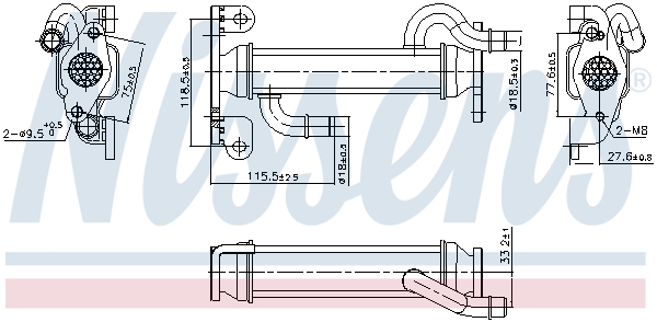 Cooler, exhaust gas recirculation NISSENS 989400