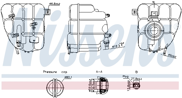 Expansion Tank, coolant NISSENS 996255