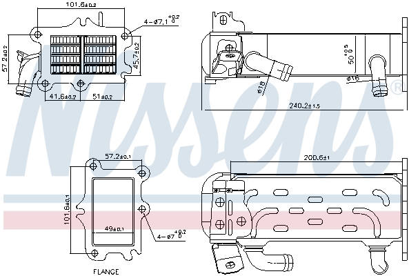 Cooler, exhaust gas recirculation NISSENS 989447