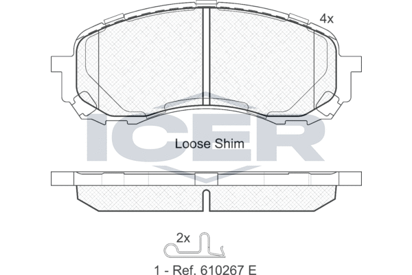 Brake Pad Set, disc brake ICER 181800
