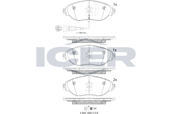 Brake Pad Set, disc brake ICER 182018