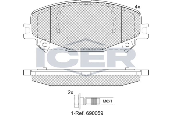 Brake Pad Set, disc brake ICER 182304