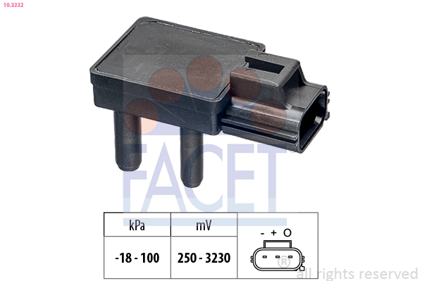 Sensor, exhaust pressure FACET 10.3332