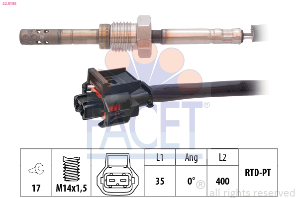 Sensor, exhaust gas temperature FACET 22.0185