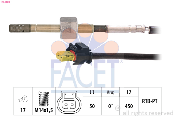 Sensor, exhaust gas temperature FACET 22.0189