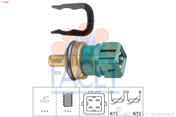 Sensor, coolant temperature FACET 7.3260