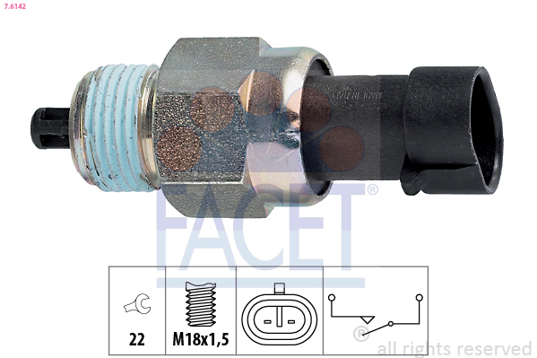 Switch, reverse light FACET 7.6142