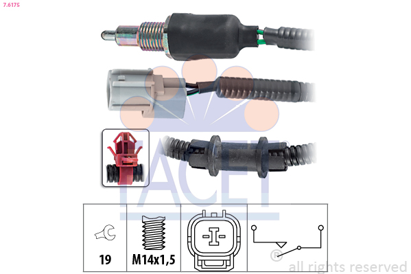 Switch, reverse light FACET 7.6175