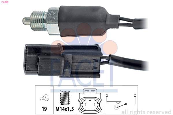 Switch, reverse light FACET 7.6209