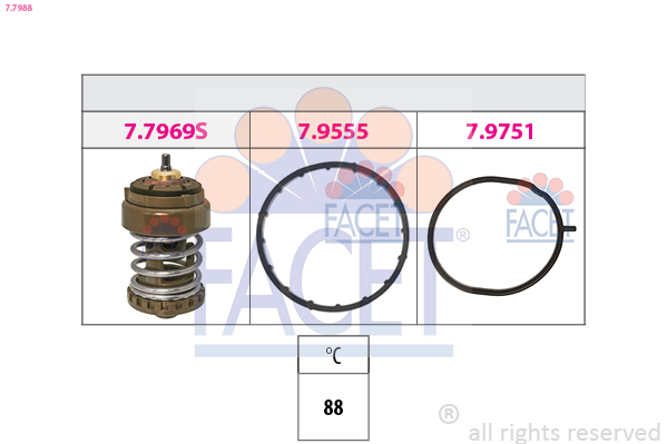 Thermostat, coolant FACET 7.7988