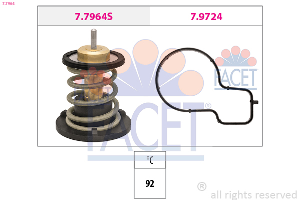 Thermostat, coolant FACET 7.7964