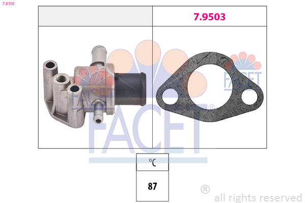 Thermostat, coolant FACET 7.8105