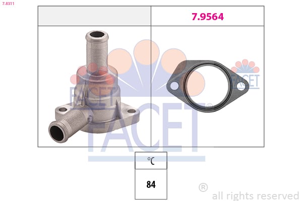 Thermostat, coolant FACET 7.8311