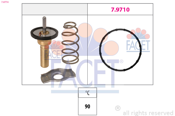 Thermostat, coolant FACET 7.8774