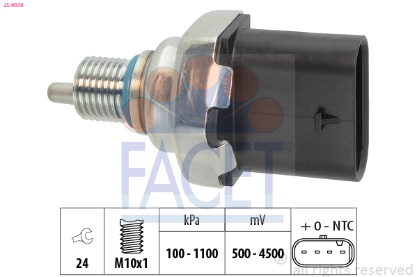 Sensor, fuel pressure FACET 25.0078