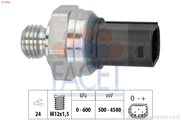 Sensor, exhaust pressure FACET 25.0084